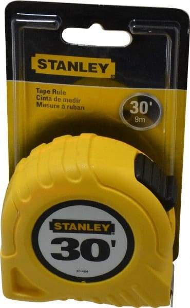 Stanley - 30' x 1" Yellow Blade Tape Measure - 1/16" Graduation, Inch Graduation Style, Yellow Case - Americas Industrial Supply