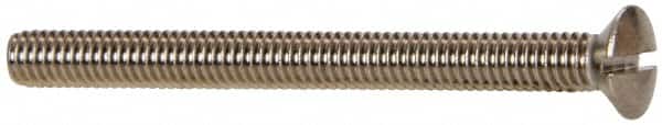Value Collection - M4x0.70 Metric Coarse, 45mm OAL Slotted Drive Machine Screw - Oval Head, Grade 18-8 & A2 Stainless Steel, Uncoated, Without Washer - Americas Industrial Supply