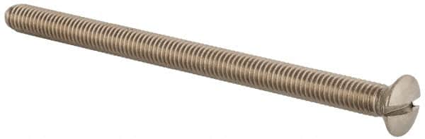 Value Collection - M6x1.00 Metric Coarse, 90mm OAL Slotted Drive Machine Screw - Oval Head, Grade 18-8 & A2 Stainless Steel, Uncoated, Without Washer - Americas Industrial Supply