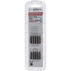 Wiha - 1/4" Drive, Hex Inch Screwdriver Bit - 1" OAL - Americas Industrial Supply