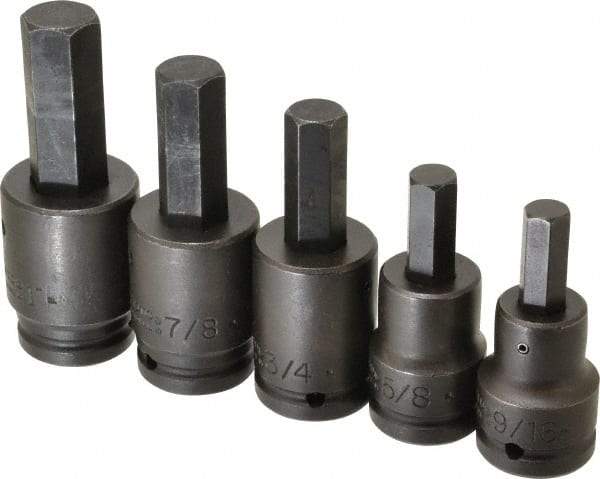 Proto - 5 Piece 3/4" Drive Inch Impact Hex Bit Socket Set - 9/16 to 1" Hex - Americas Industrial Supply