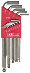 Eklind - 13 Piece L-Key Ball End Hex Key Set - Hex Range 0.05 to 3/8", Alloy Steel - Americas Industrial Supply
