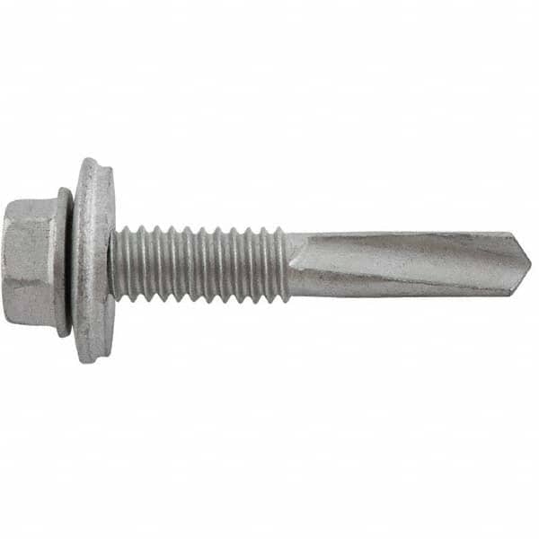 DeWALT Anchors & Fasteners - #12-24, Hex Washer Head, Hex Drive, 1-1/2" Length Under Head, #5 Point, Self Drilling Screw - Americas Industrial Supply