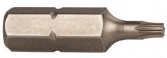 Wiha - 1/4" Drive T8 Torx Screwdriver Bit - 1" OAL, Power Bit - Americas Industrial Supply