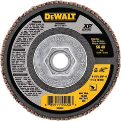 DeWALT - 4-1/2" 40 Grit 5/8-11 Center Hole Type 27 Ceramic Flap Disc - Americas Industrial Supply