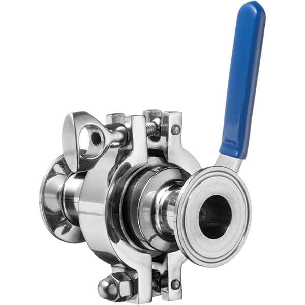 Value Collection - Sanitary Stainless Steel Pipe Fittings Type: Ball Valve Style: Quick-Clamp - Americas Industrial Supply