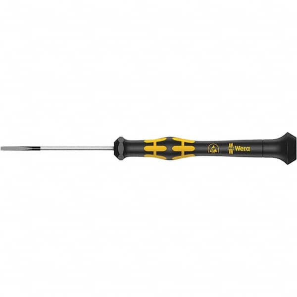 Wera - 2.5mm Blade Width, Electronic/Electrostatic Slotted Screwdriver - 40mm Blade Length, Round Shank, Ergonomic Handle - Americas Industrial Supply