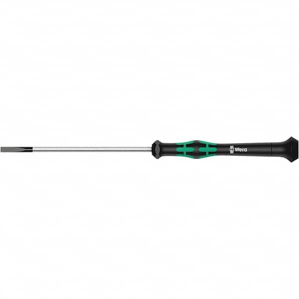 Wera - 2.5mm Blade Width, Electronic/Electrostatic Slotted Screwdriver - 40mm Blade Length, Round Shank, Ergonomic Handle - Americas Industrial Supply