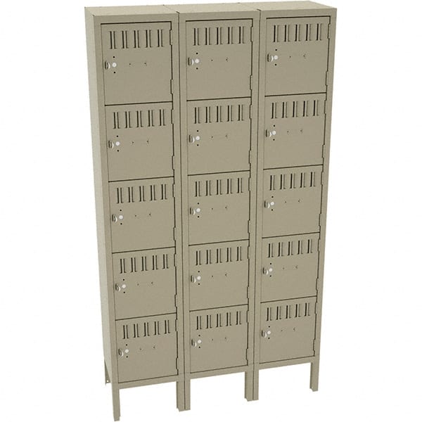 Tennsco - 15 Door, 5 Tier, Welded Locker - Americas Industrial Supply