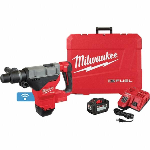 Milwaukee Tool - 18 Volt 1-3/4" SDS Max Chuck Cordless Rotary Hammer - 2900 BPM, 380 RPM, Reversible - Americas Industrial Supply
