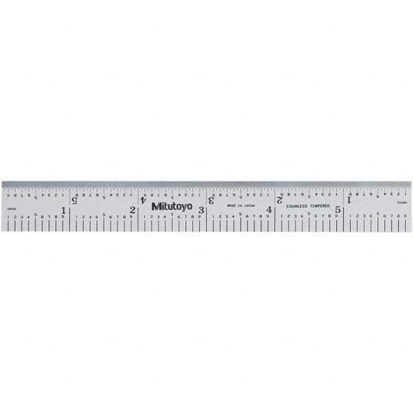 Mitutoyo - Steel Rules Length (Inch): 6 Length (mm): 150.00 - Americas Industrial Supply