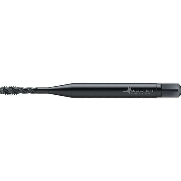 Walter-Prototyp - #4-40 UNC 3 Flute 2BX Semi-Bottoming Spiral Flute Tap - High Speed Steel, Oxide Finish, 56mm OAL, Right Hand Flute, Right Hand Thread, Series TC142 - Exact Industrial Supply