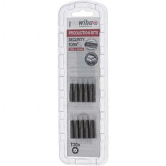 Wiha - 1/4" Drive T30 Tamperproof Torx Screwdriver Bit - 1" OAL, Tamper Resistant Bit - Americas Industrial Supply