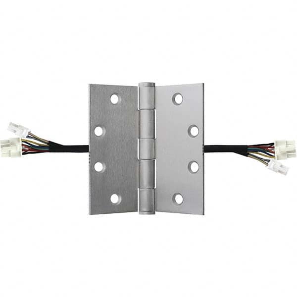 Stanley - 4-1/2" Long x 4-1/2" Wide Grade 1 Steel Full Mortise, Concealed Electric Commercial Hinge - Americas Industrial Supply