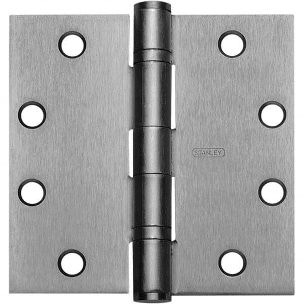 Stanley - 4-1/2" Long x 4-1/2" Wide Grade 1 Brass Full Mortise Ball Bearing Commercial Hinge - Americas Industrial Supply