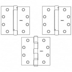 Stanley - 4-1/2" Long x 4-1/2" Wide Grade 1 Steel Full Mortise Spring Commercial Hinge - Americas Industrial Supply