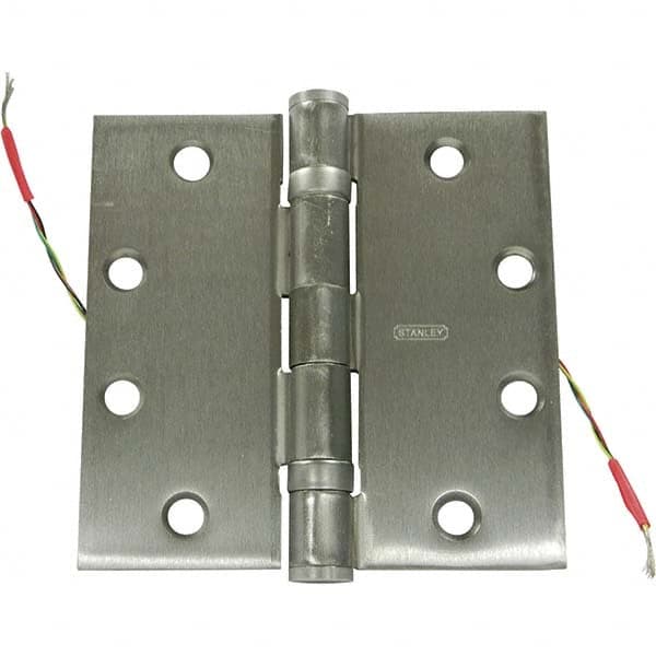 Stanley - 4" Long x 4-1/2" Wide Grade 1 Steel Full Mortise, Concealed Electric Commercial Hinge - Americas Industrial Supply