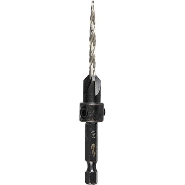 Milwaukee Tool - Adjustable-Depth Drill Countersinks Cutter Head Diameter (Wire): #6 Cutter Head Diameter (Inch): 1/4 - Americas Industrial Supply
