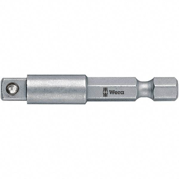 Wera - Socket Adapters & Universal Joints Type: Square-Drive to Hex Bit Adapter Male Size: 1/4 - Americas Industrial Supply