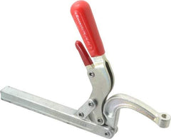 De-Sta-Co - 3558.58 N Load Capacity, 2.72" Throat Depth, 10.86" OAL, Carbon Steel, Hold Down Plier Clamp - M10 Spindle, Red Handle, Spindle End - Americas Industrial Supply