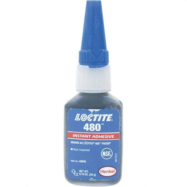 Loctite - 20gr Bottle Black Instant Adhesive - 480 PRISM 20G NON NSF LOCTIT PRISM INST ADH - Americas Industrial Supply