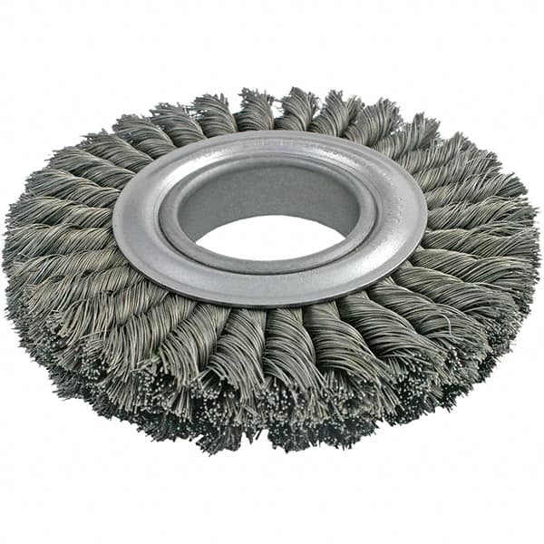 Brush Research Mfg. - 10" OD, 2" Arbor Hole, Crimped Carbon Wheel Brush - 1-3/8" Face Width, 2-1/4" Trim Length, 4,500 RPM - Americas Industrial Supply