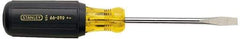 Stanley - 7/32" Blade Width, 6-3/4" OAL Standard Slotted Screwdriver - 3" Blade Length, Round Shank, Acetate with Rubber Grip Handle - Americas Industrial Supply