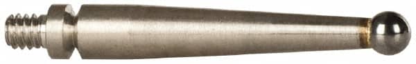 Mitutoyo - 2mm Ball Diam, Carbide, Ball Test Indicator Contact Point - 0.74" Contact Point Length, Use with Mitutoyo 513 Series Dial Test Indicators - Americas Industrial Supply