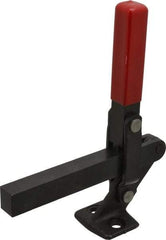 De-Sta-Co - 1,000 Lb Holding Capacity, Vertical Handle, Manual Hold Down Toggle Clamp - 177° Handle Movement, 180° Bar Opening, Solid Bar, Flanged Base, Electro-Plated Zinc, Carbon Steel - Americas Industrial Supply