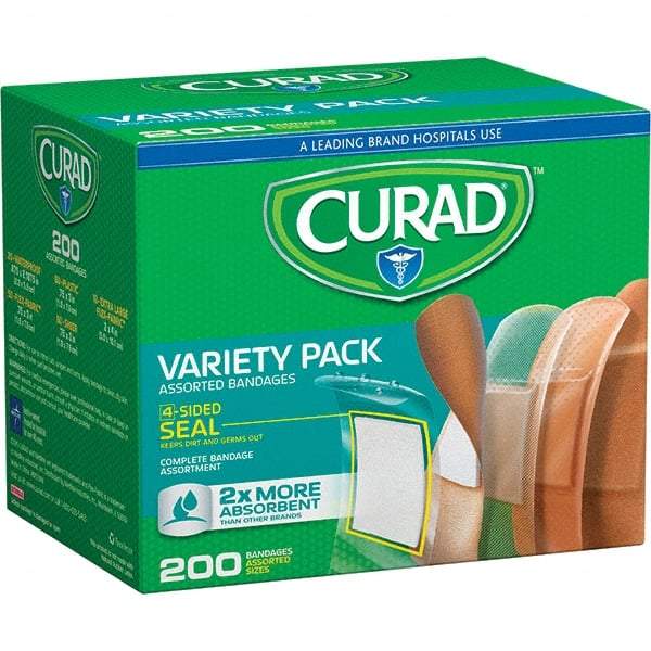 Curad - 5-1/4" Long x 4-1/4" Wide, General Purpose Self-Adhesive Bandage - Woven Fabric Bandage, 4-Sided Seal Technology - Americas Industrial Supply