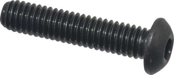 Value Collection - 5/16-18 UNC Hex Socket Drive, Button Screw - Alloy Steel, Black Oxide Finish, Fully Threaded, 1-1/2" Length Under Head - Americas Industrial Supply