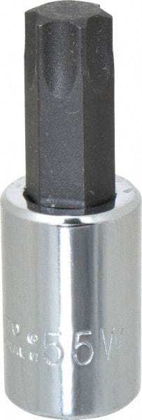 Proto - 3/8" Drive, T55 Torx Bit Socket - 1-31/32" OAL, Ball End - Americas Industrial Supply