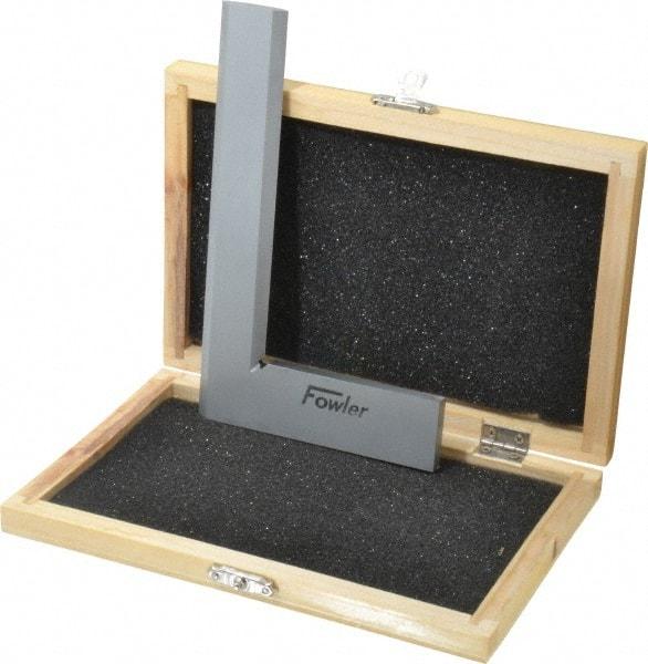 Fowler - 6-3/4" Blade Length, 4" Base Length Tool Steel Square - 0.0001" Accuracy, Beveled Edge - Americas Industrial Supply