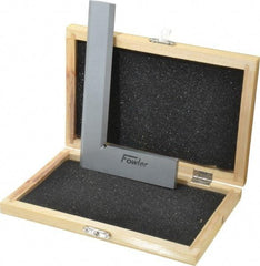 Fowler - 6-3/4" Blade Length, 4" Base Length Tool Steel Square - 0.0001" Accuracy, Beveled Edge - Americas Industrial Supply