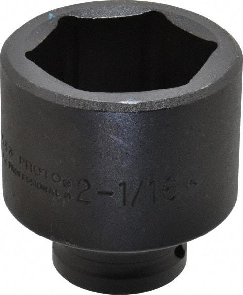 Proto - 3/4" Drive 2-1/16" Standard Impact Socket - 6 Points, 3-3/32" OAL - Americas Industrial Supply