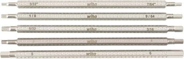 Wiha - 5 Piece Hex Drive Bit Set - Ball End Hex Point - Americas Industrial Supply