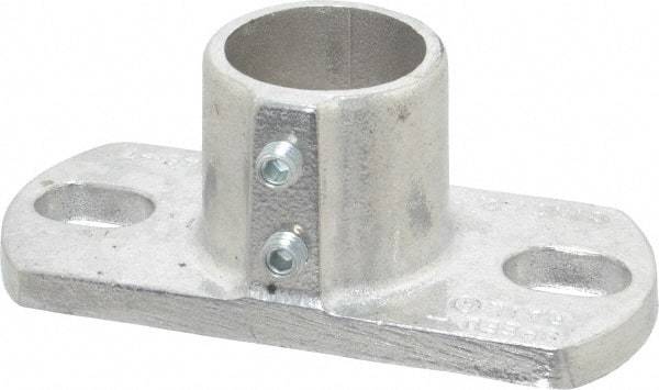Hollaender - 1-1/4" Pipe, Base Flange, Aluminum Alloy Flange Pipe Rail Fitting - Bright Finish - Americas Industrial Supply