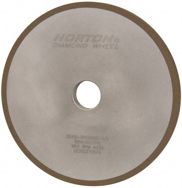 Norton - 8" Diam x 1-1/4" Hole x 1/2" Thick, 150 Grit Surface Grinding Wheel - Diamond, Type 1A1, Very Fine Grade, Resinoid Bond - Americas Industrial Supply