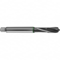 Guhring - M16x2.00 Metric 4 Flute 6H Bottoming Spiral Flute Tap - High Speed Steel, TiCN Finish, 110mm OAL, Right Hand Flute, Right Hand Thread, D6/D7, Series 4155 - Americas Industrial Supply