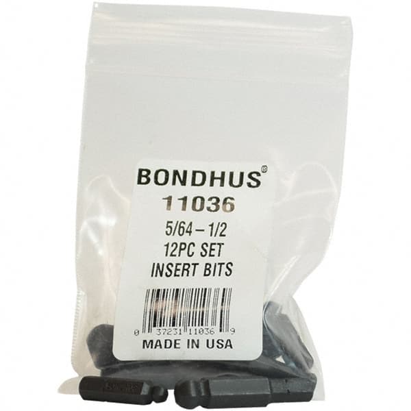 Bondhus - Screwdriver Bit Sets Type: Insert Bit Set Drive Size: 1/4 (Inch) - Americas Industrial Supply