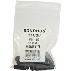 Bondhus - Screwdriver Bit Sets Type: Insert Bit Set Drive Size: 1/4 (Inch) - Americas Industrial Supply