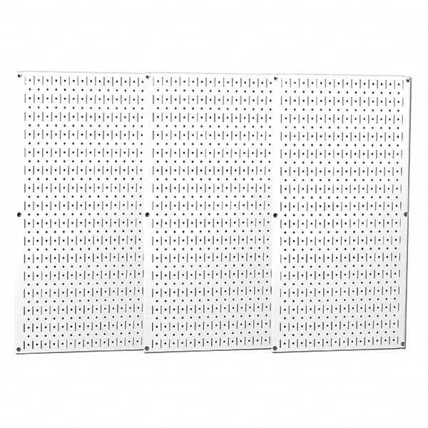 Wall Control - 48" Wide x 32" High Peg Board Storage Board - 3 Panels, Metal, White - Americas Industrial Supply