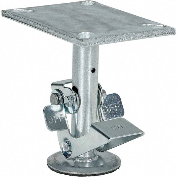 Vestil - 8" Mounting Height, Floor Truck Lock for 6" Diam Caster Wheels - 7" Retracted Clearance - Americas Industrial Supply