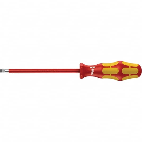 Wera - Insulated Slotted Screwdriver - 200mm Blade Length, Ergonomic Handle - Americas Industrial Supply