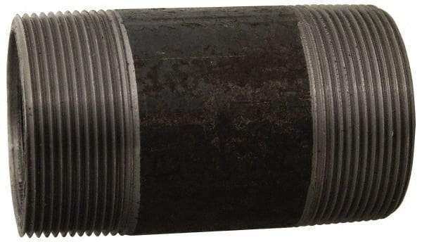 Made in USA - Schedule 80, 1-1/4" Diam x 72" Long Black Pipe Nipple - Threaded - Americas Industrial Supply