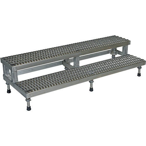 Adj Alum Step Mate Stand 2 Step 60.06 × 2.75 - Exact Industrial Supply