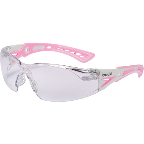 RUSH+ Small - Clear Lens - Pink & White Frame PC ASAF Platinum - Americas Industrial Supply