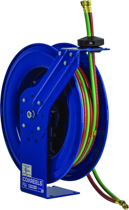 #SHW-N-150 For 1/4" I.D x 50' Oxy-acetylene Hose- Spring Rewind Hose Reel - Americas Industrial Supply