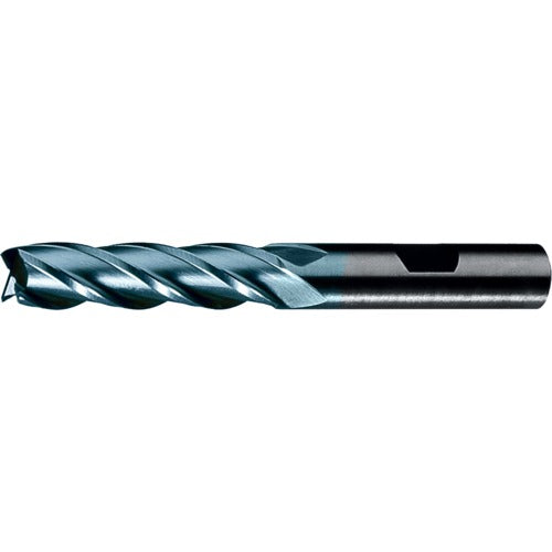 7/16″ × 3/8″ × 1-3/4″ × 3-3/4″ RHS / RHC HSS-CO 8% (M42) Cobalt, Single End, 4-Flute, Center Cutting End Mill - Bright - Exact Industrial Supply