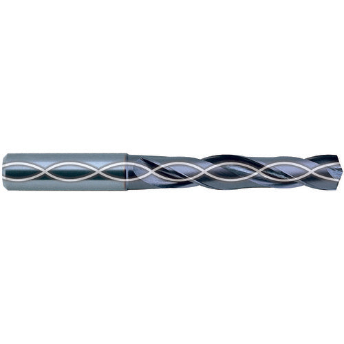 15.7 mm Dia. × 16 mm Shank × 65 mm Flute Length × 115 mm OAL, 3xD, 140°, TiAlN, 2 Flute, Coolant Thru, Straight Solid Carbide Drill - Exact Industrial Supply